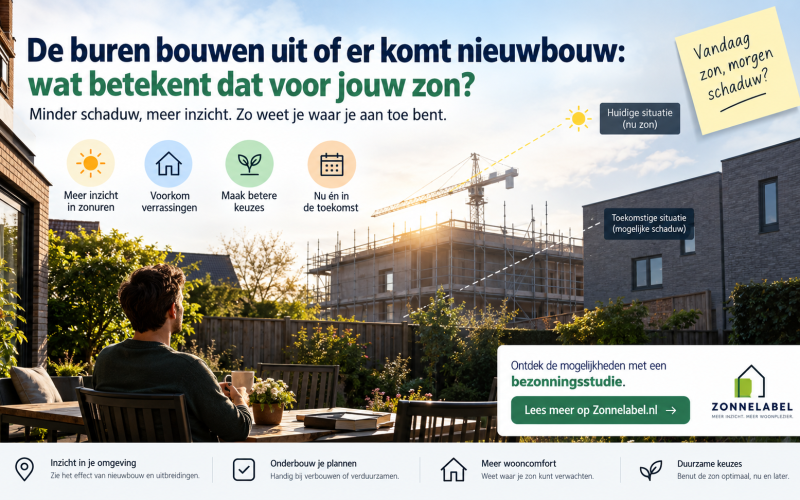 De buren bouwen uit of er komt nieuwbouw: wat betekent dat voor jouw zon?
